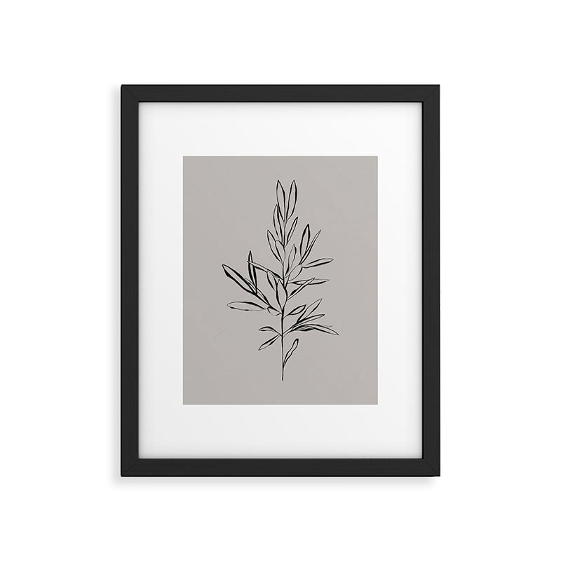 Elegant Olive Branch Framed Art Print Gallery Image 5