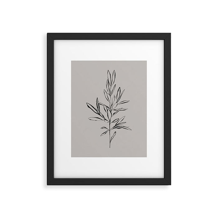 Elegant Olive Branch Framed Art Print Gallery Image 1