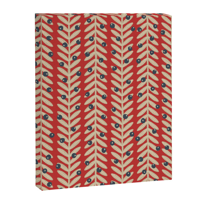 Festive Berries / Red, Beige & Blue Canvas Print Gallery Image 1