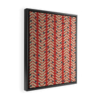 Festive Berries / Red, Beige & Blue Framed Canvas Print Gallery Image 2