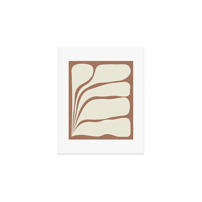 Five Leaf Plant Inspired by PANTONE 17 1230 Mocha Mousse Art Print Gallery Image 1