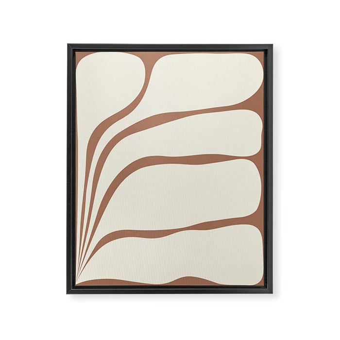 Five Leaf Plant Inspired by PANTONE 17 1230 Mocha Mousse Framed Canvas Print Gallery Image 1