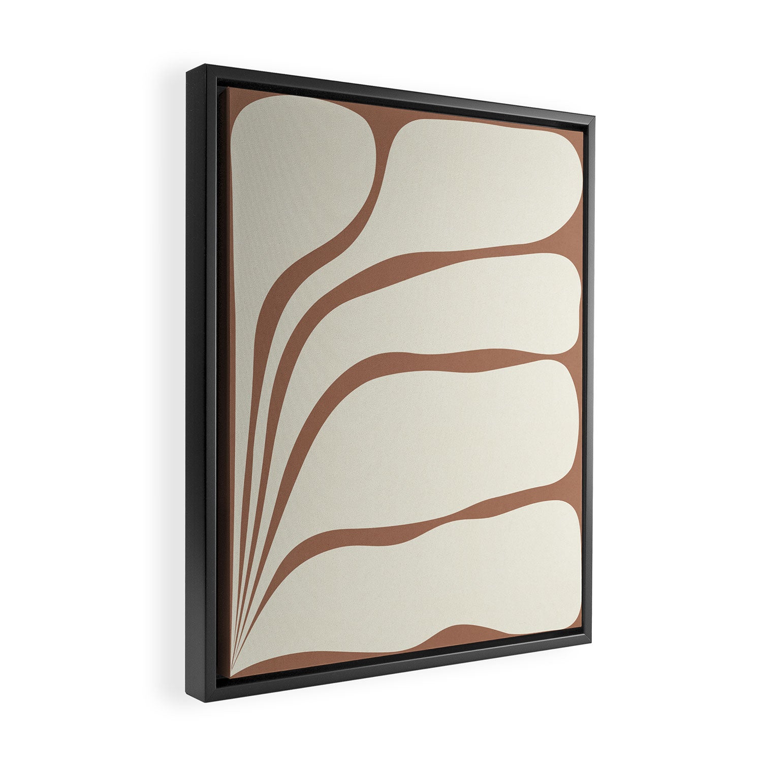 Five Leaf Plant Inspired by PANTONE 17 1230 Mocha Mousse Framed Canvas Print Gallery Image 2