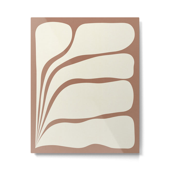 Five Leaf Plant Inspired by PANTONE 17 1230 Mocha Mousse Metal Print Gallery Image 1