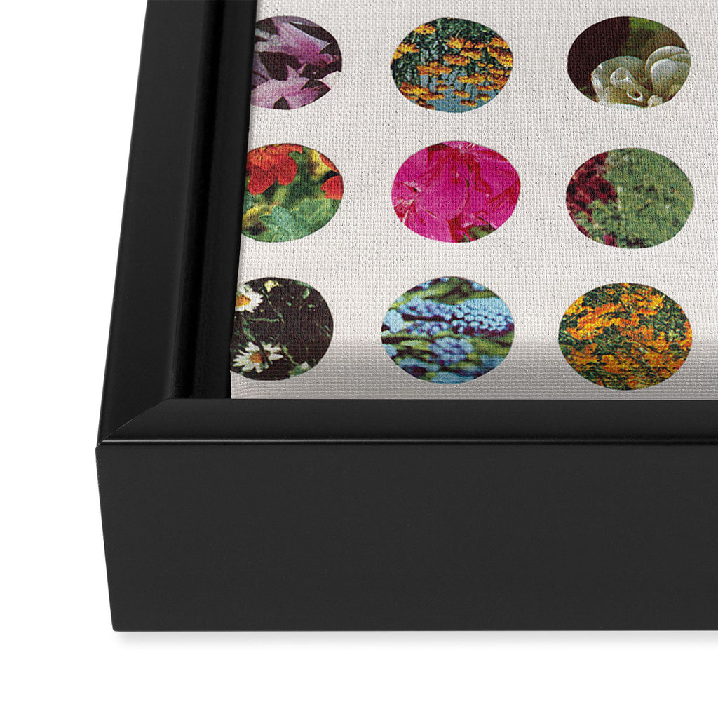 Floral Circles / Paper Pattern Framed Canvas Print Gallery Image 3
