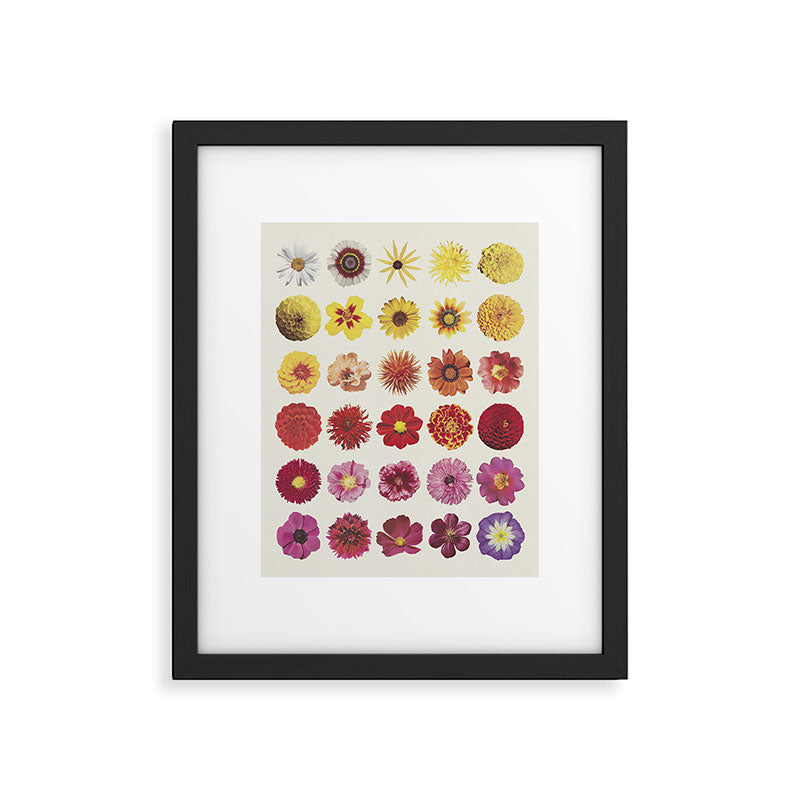 Floral Palette / Beige Background Framed Art Print Gallery Image 6