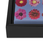 Floral Palette / Blue Background Framed Canvas Print Gallery Image 3