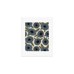 Floral Pattern / Slate Blue & Green Art Print Gallery Image 1