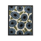 Floral Pattern / Slate Blue & Green Framed Canvas Print Gallery Image 8