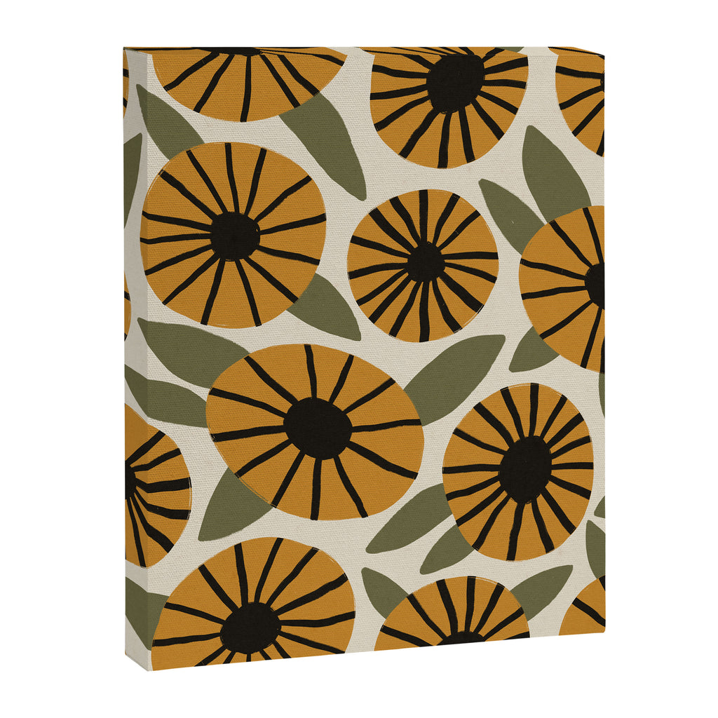 Floral Pattern / Turmeric Yellow & Green Canvas Print Gallery Image 6
