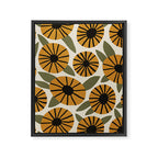 Floral Pattern / Turmeric Yellow & Green Framed Canvas Print Gallery Image 6