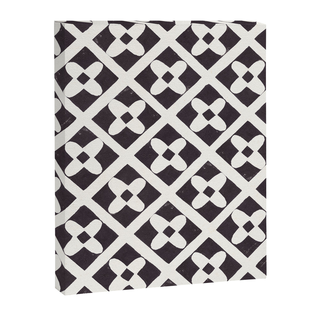 Floral Tiles Pattern / Lino Print Canvas Print Gallery Image 8