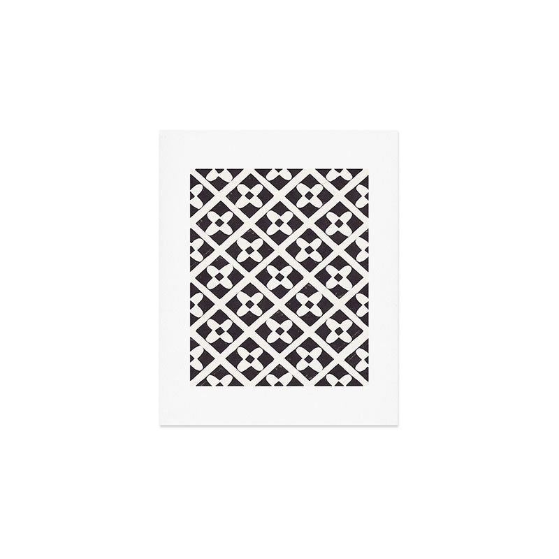 Floral Tiles Pattern / Lino Print Art Print Gallery Image 1