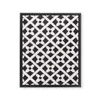 Floral Tiles Pattern / Lino Print Framed Canvas Print Gallery Image 8