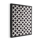 Floral Tiles Pattern / Lino Print Framed Canvas Print Gallery Image 2