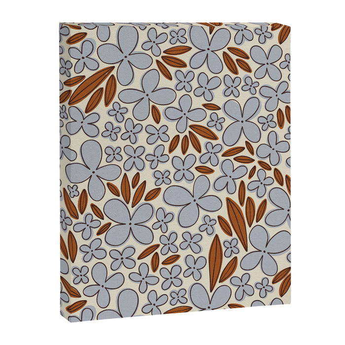 Four-leaf Flower Pattern / Grey & Brown Canvas Print Gallery Image 1
