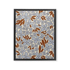 Four-leaf Flower Pattern / Grey & Brown Framed Canvas Print Gallery Image 6