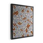Four-leaf Flower Pattern / Grey & Brown Framed Canvas Print Gallery Image 2