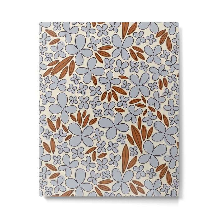 Four-leaf Flower Pattern / Grey & Brown Metal Print Gallery Image 1