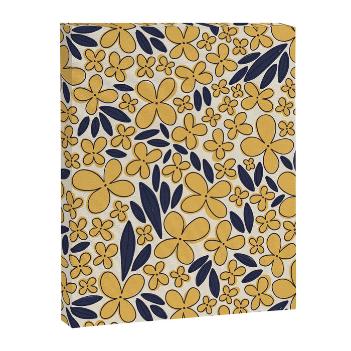 Four-leaf Flower Pattern / Yellow & Blue Canvas Print Gallery Image 1