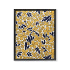 Four-leaf Flower Pattern / Yellow & Blue Framed Canvas Print Gallery Image 6