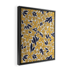 Four-leaf Flower Pattern / Yellow & Blue Framed Canvas Print Gallery Image 2
