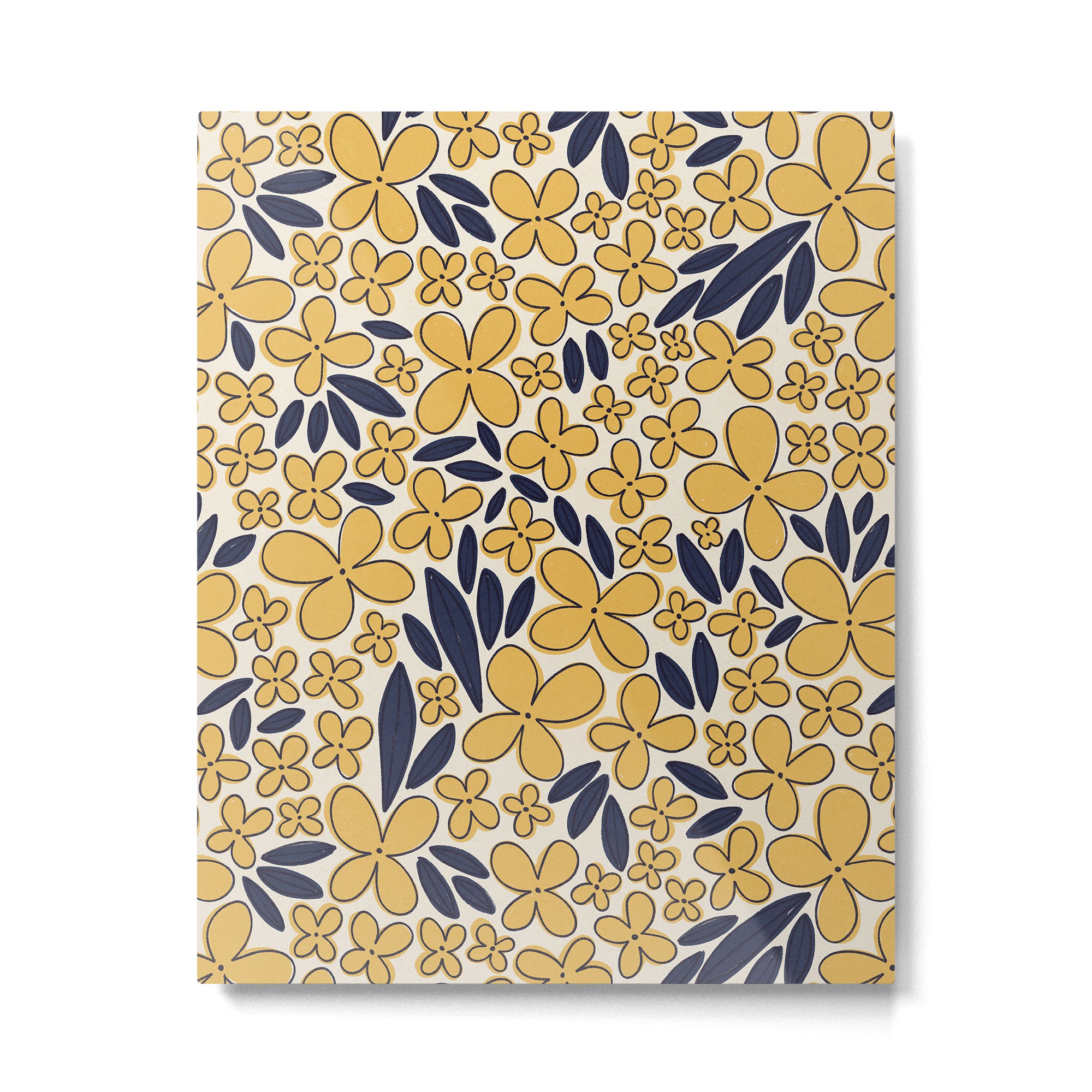 Four-leaf Flower Pattern / Yellow & Blue Metal Print Gallery Image 4