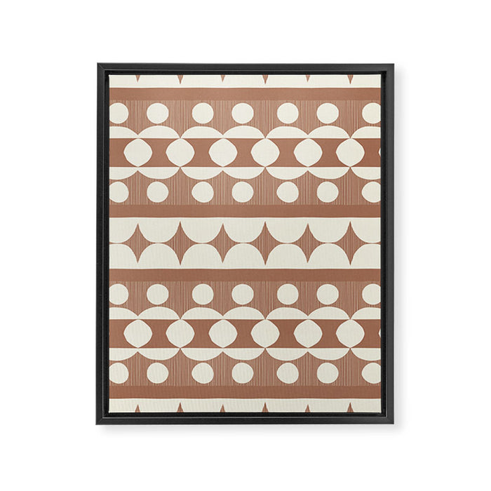 Geometric Repeats 1 Inspired by PANTONE 17 1230 Mocha Mousse Framed Canvas Print Gallery Image 1