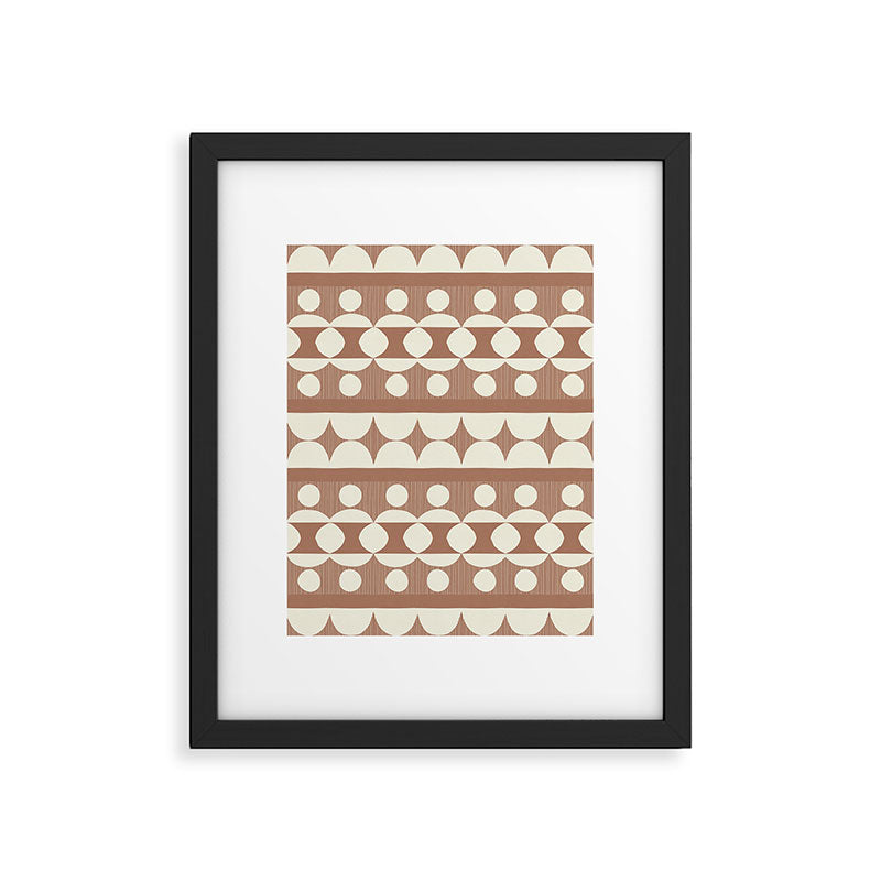 Geometric Repeats 1 Inspired by PANTONE 17 1230 Mocha Mousse Framed Art Print Gallery Image 5