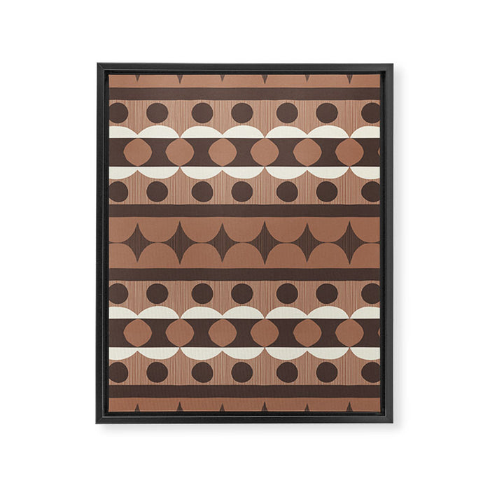 Geometric Repeats 2 Inspired by PANTONE 17 1230 Mocha Mousse Framed Canvas Print Gallery Image 1