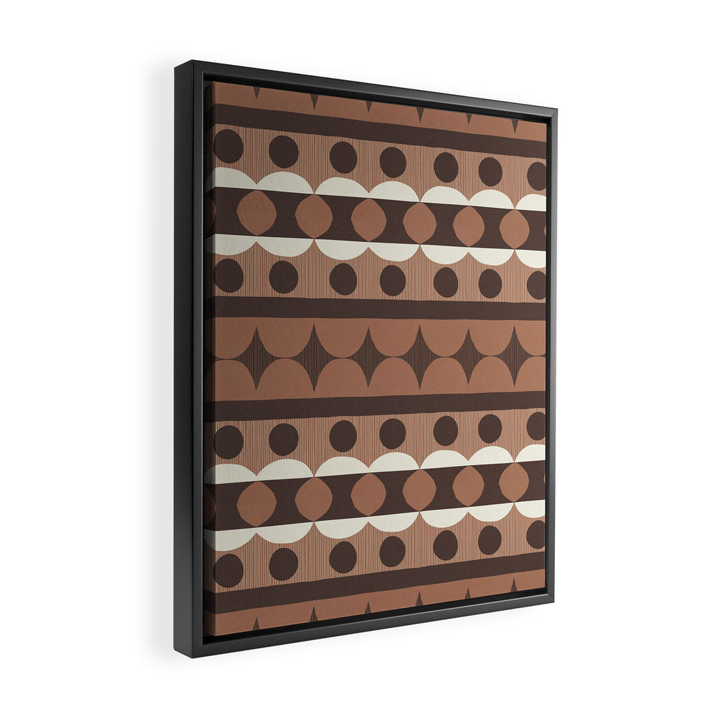Geometric Repeats 2 Inspired by PANTONE 17 1230 Mocha Mousse Framed Canvas Print Gallery Image 2