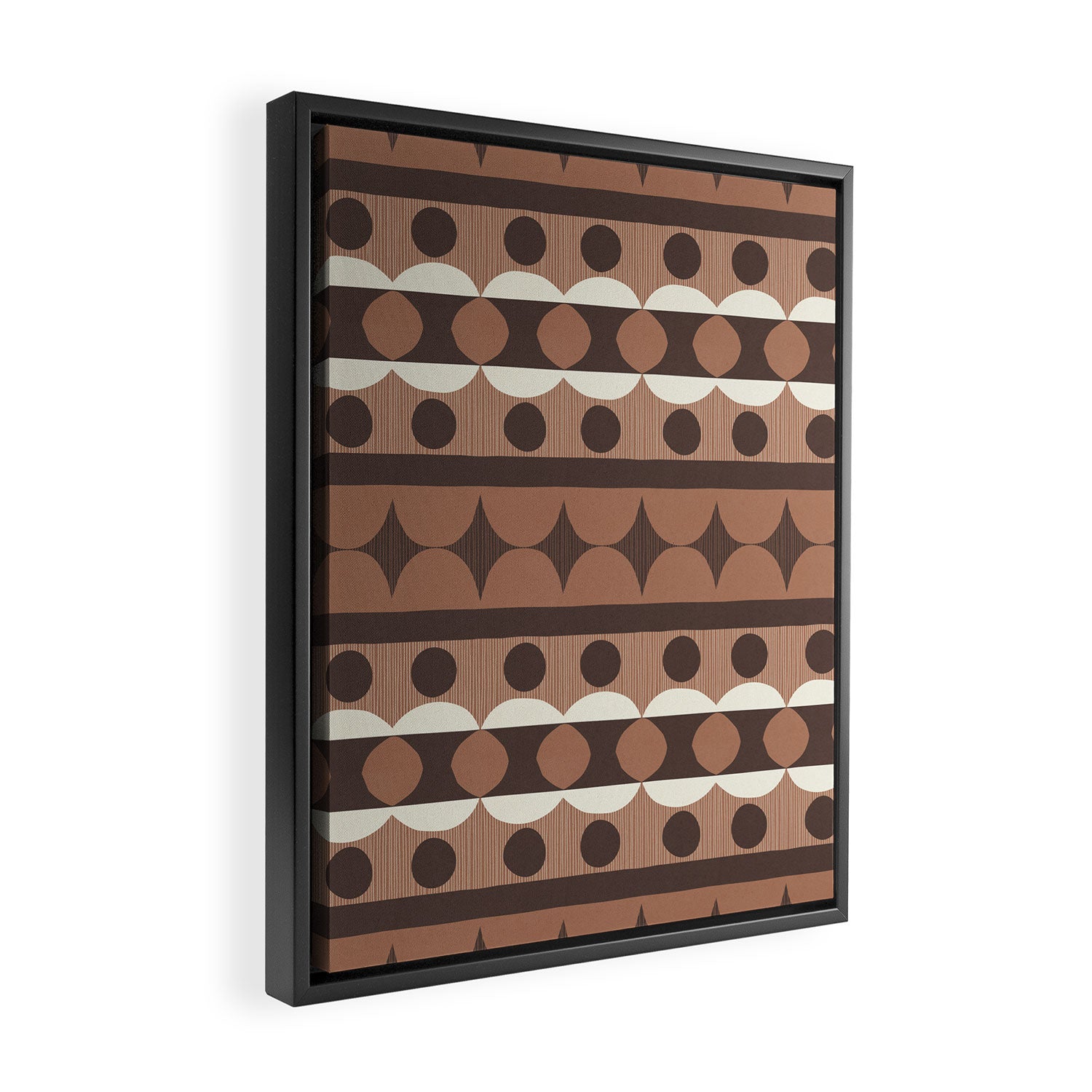 Geometric Repeats 2 Inspired by PANTONE 17 1230 Mocha Mousse Framed Canvas Print Gallery Image 2