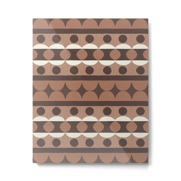 Geometric Repeats 2 Inspired by PANTONE 17 1230 Mocha Mousse Metal Print Gallery Image 1