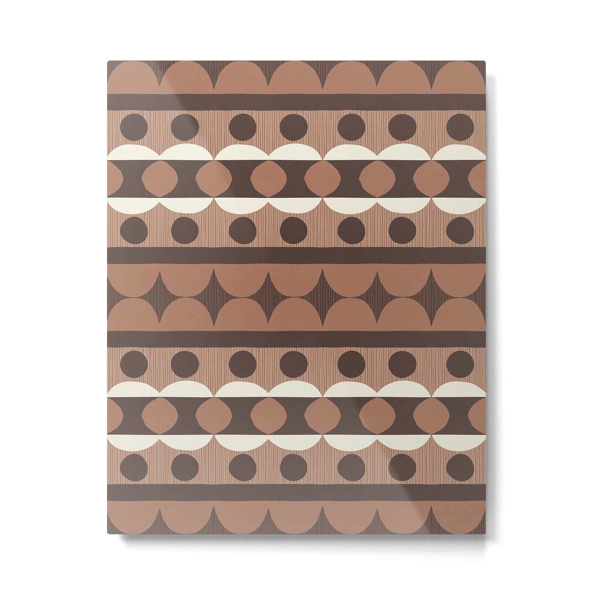 Geometric Repeats 2 Inspired by PANTONE 17 1230 Mocha Mousse Metal Print Gallery Image 4