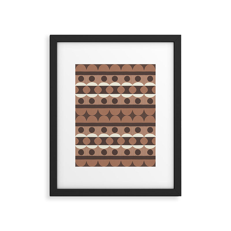 Geometric Repeats 2 Inspired by PANTONE 17 1230 Mocha Mousse Framed Art Print Gallery Image 5