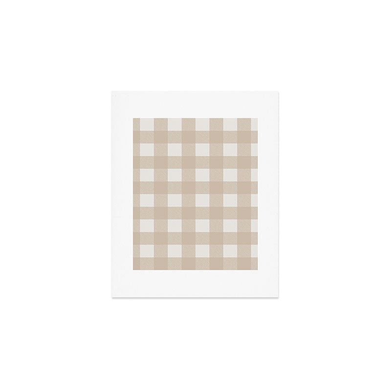 Gingham Cloth / Beige Checks Art Print Gallery Image 1