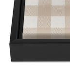 Gingham Cloth / Beige Checks Framed Canvas Print Gallery Image 3