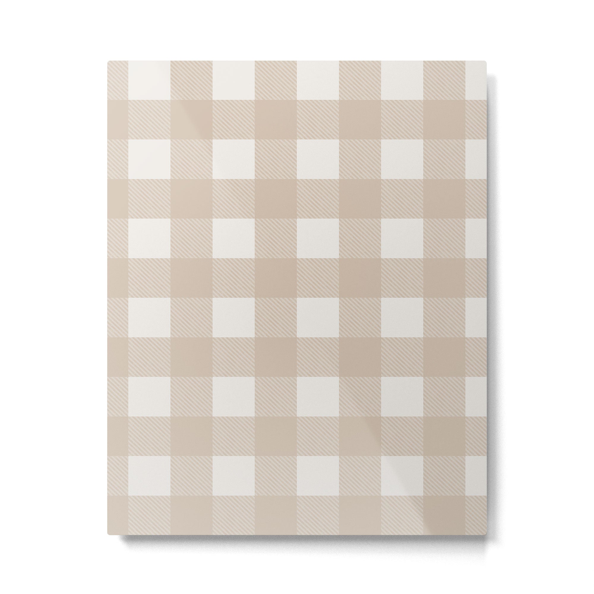 Gingham Cloth / Beige Checks Metal Print Gallery Image 6