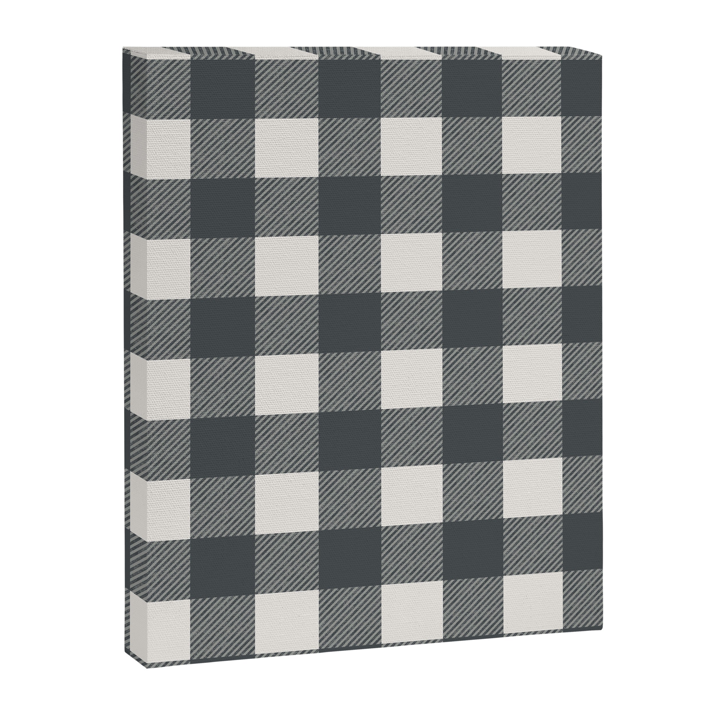 Gingham Cloth / Charcoal Checks Canvas Print Gallery Image 8