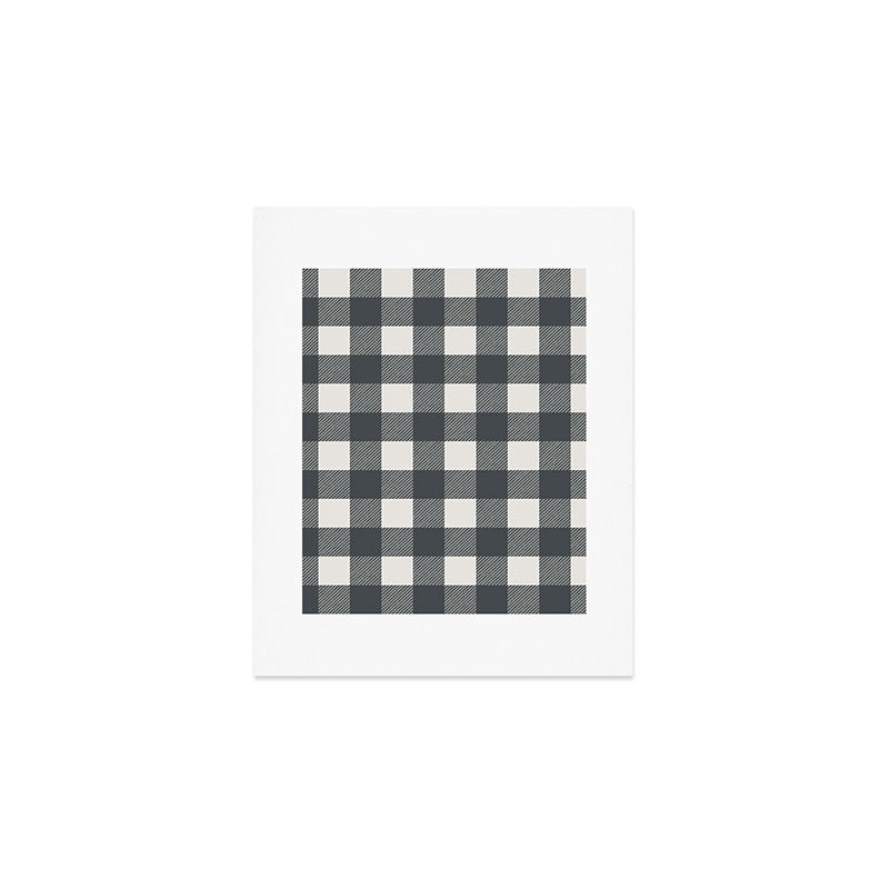 Gingham Cloth / Charcoal Checks Art Print Gallery Image 1
