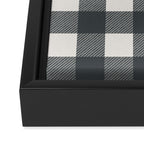 Gingham Cloth / Charcoal Checks Framed Canvas Print Gallery Image 3