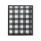 Gingham Cloth / Charcoal Checks Framed Canvas Print Gallery Image 8