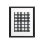 Gingham Cloth / Charcoal Checks Framed Art Print Gallery Image 6