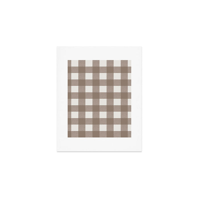Gingham Cloth / Mocha Checks Art Print Gallery Image 1