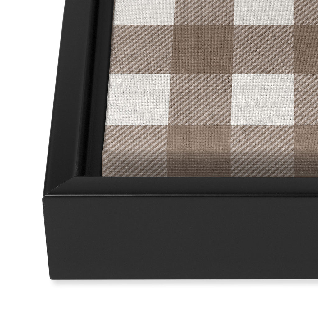 Gingham Cloth / Mocha Checks Framed Canvas Print Gallery Image 3