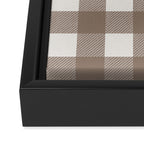 Gingham Cloth / Mocha Checks Framed Canvas Print Gallery Image 3