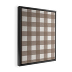 Gingham Cloth / Mocha Checks Framed Canvas Print Gallery Image 2