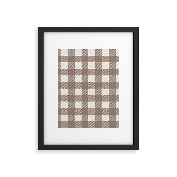 Gingham Cloth / Mocha Checks Framed Art Print Gallery Image 1