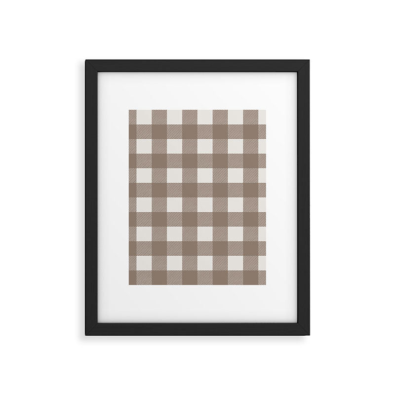Gingham Cloth / Mocha Checks Framed Art Print Gallery Image 6