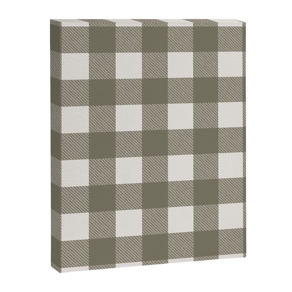 Gingham Cloth / Olive Checks Canvas Print Gallery Image 8